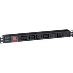 Блок розеток горизонтальный ExeGate ServerPro PDU-19H012 Al-6С19-C20-SW, 19" ...