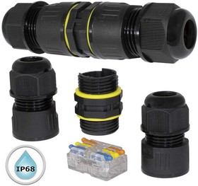 SP28-3P, Герметичный разъем , резьба М25, 3 контакта, диаметр входящего кабеля 14 мм, пружинно-зажимной монтаж, IP68, 25 А, 250 В, корпус P, RUICHI | купить в розницу и оптом