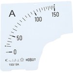 D72SD DIAL 0/150A, Panel Meter Scale For 150/5A CT AC, 72mm x 72mm