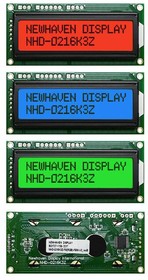 NHD-0216K3Z-FS (RGB)-FBW-V3, LCD Character Display Modules & Accessories RGB Serial FSTN (+) 80.0 x 36.0