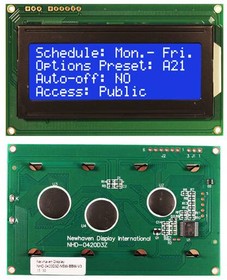 NHD-0420D3Z-NSW-BBW-V3, LCD Character Display Modules & Accessories STN - Blue Transm White LED Bklght