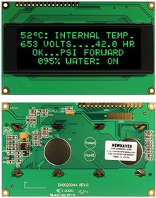 NHD-0420DZW-AG5, Дисплей: OLED; алфавитно-цифровой; 20x4; Разм: 98x60x10мм; зеленый