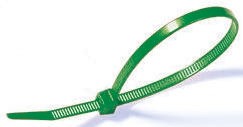 116-01815 T18R-PA66-GN, Cable Tie, Inside Serrated, 100mm x 2.5 mm, Green Polyamide 6.6 (PA66), Pk-100