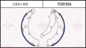 Фото 1/3 TCB1036, Колодки тормозные барабанные VW Polo Sedan 11-