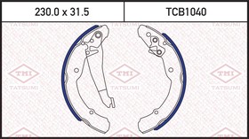 Фото 1/2 TCB1040, Колодки тормозные барабанные