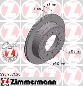 590.2821.20, 590.2821.20_диск тормозной !задн. 312x18/68-6x140 \ Lexus GX, Toyota Land Cruiser Prado 2.7-4.6i/D-4