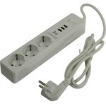 Harper Сетевой фильтр с USB зарядкой UCH-315 White (3 роз.,1,5м., 3xUSB. ...