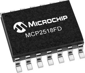 Фото 1/2 MCP2518FDT-H/SL, CAN Controller 8Mbps CAN 2.0B, CAN FD, 14-Pin SOIC14
