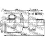 2111-CB4LH, Шрус внутренний левый 32x40x26