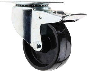 Фото 1/2 Braked Swivel Castor Wheel, 120kg Capacity, 100mm Wheel