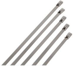 1834229, Stainless Steel Cable Tie with Ball Lock 150 x 4.6mm, 1.1kN