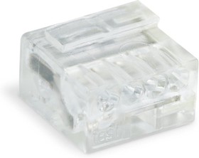 Фото 1/4 243-144, MICRO PUSH WIRE® connector for junction boxes - 4-conductor - AWG 26 - 24 solid - transparent