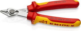 KN-7806125, Electronic Super Knips Бокорезы прецизионные VDE, нерж., 125 мм, 2-комп диэлектрические ручки