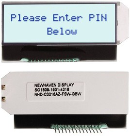 NHD-C0216AZ-FSW-GBW, LCD Character Display Modules & Accessories STN-GRAY Transfl 54.7 x 25.3 x 5.5