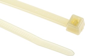 111-00525 T50R-PA46-NA, Cable Tie, Inside Serrated, 200mm x 4.6 mm, Natural PA 4.6, Pk-100