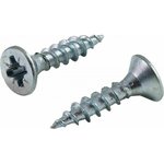 Саморез универсальный 3x10 белый, потайная голова, цинк, кoр. 1000 шт. 303010100020