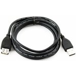 CCP-USB2-AMAF-6, Кабель; USB 2.0; гнездо USB A,вилка USB A; позолота; 1,8м; черный
