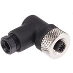 8771107, Circular Connector, M12, Socket, Angled, Poles - 5, Screw, Cable Mount