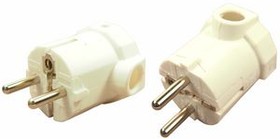 FCR72040, Mains Power Connector, White, 250V, DE/FR Type F/E (CEE 7/7) Plug