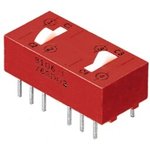 76SD01T, DIP Switches / SIP Switches DIP Switch DPDT Raised Rocker 1 Pos