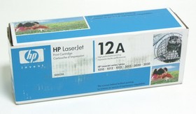 Фото 1/10 Картридж лазерный HP 12A Q2612A черный (2000стр.) для HP LJ 1010/1012/1015/ 1018/1020/1022