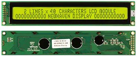 NHD-0240AZ-FL-GBW, LCD Character Display - 2 x 40 Characters - 5V - 8-Bit Parallel - Controller:SPLC780D OR ST7066U - 2x8 Left