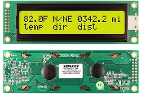NHD-0220DZ-FL-YBW, Дисплей: LCD; алфавитно-цифровой; STN Positive; 20x2/2x20; LED