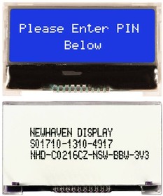 NHD-C0216CZ-NSW-BBW-3V3, LCD Character Display Modules & Accessories STN-BLUE Transm 41.4 x 24.3 x 4.0