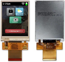 Фото 1/2 NHD-2.4-240320CF- CTXI#-FT, TFT Displays & Accessories 2.4" TFT RESISTIVE TOUCH
