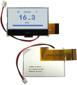 NHD-C12864KGZ-FSW-GBW, Дисплей: LCD; графический; 128x64; COG,STN Positive; серый; LED