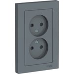 Systeme Electric AtlasDesign Грифель Розетка б/з двойная, со шторками,16А, в сборе