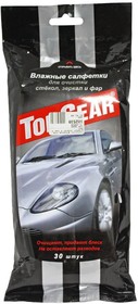 Влажные очищающие салфетки для стекол, фар и зеркал TOP GEAR 20х16 см, 30 шт. TG-48038