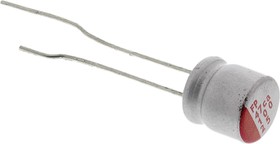 Фото 1/2 10μF Polymer Aluminium Solid Electrolytic Capacitor 25V dc, Radial, Through Hole - RNS1E100MDS1JT
