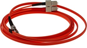 Фото 1/3 FIBSTSC3, ST to SC Duplex Multi Mode OM1 Fibre Optic Cable, 62.5/125μm, Orange, 3m