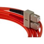 FIBSTSC3, ST to SC Duplex Multi Mode OM1 Fibre Optic Cable, 62.5/125μm, Orange, 3m