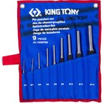 1009PRN, KING TONY Набор выколоток, чехол из теторона, 9 предметов