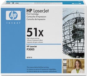Фото 1/3 Картридж лазерный HP Q7551X черный (13000стр.) для HP LJ P3005/M3035/M3027