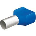 Гильзы контактные сдвоенные изолированные (НШВИ), синие, 2x2.50 мм², 100 шт, 18 мм,