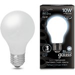 Gauss Лампа Filament А60 10W 860lm 4100К Е27 milky LED
