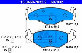 13.0460-7032.2, Колодки тормозные дисковые передн, SEAT: CORDOBA 1.4 i/1.4 i 16V/1.6 i/1.8 i/1.9 D/1.9 TD 93-99, COR