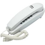 RITMIX RT-005 white {проводной телефон, повторный набор номера, настенная установка, кнопка выключения микрофона, регулятор громкости звонка