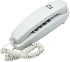 Фото 1/5 RITMIX RT-005 white {проводной телефон, повторный набор номера, настенная установка, кнопка выключения микрофона, регулятор громкости звонка