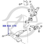 HR821175, Сайлентблок нижнего рычага передней подвески, передний (малый)