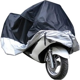 Фото 1/4 Чехол-тент на мотоцикл, черный-серебряный, 295x110x140 см MOTO-P-295