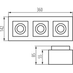 Накладной точечный светильник квадратный stobi dlp 350-w 26835