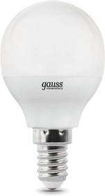53126, Светодиодная лампочка Gauss Elementary Globe 4100K (6 Вт, E14) 10 шт.