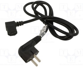 AK-PC-02C, Cable; 3G0.75mm2; CEE 7/7 (E/F) plug angled,IEC C13 female 90°