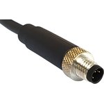 PXPTPU08FIM05BCL010PUR, Straight Male 5 way M8 to Unterminated Sensor Actuator Cable, 1m