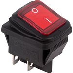 36-2360, Выключатель клавишный 250V 15А (4с) ON-OFF красный с подсветкой ...