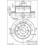 08.8094.40, Диск тормозной задн CITROEN: JUMPER c бортовой платформой 94-02 ...